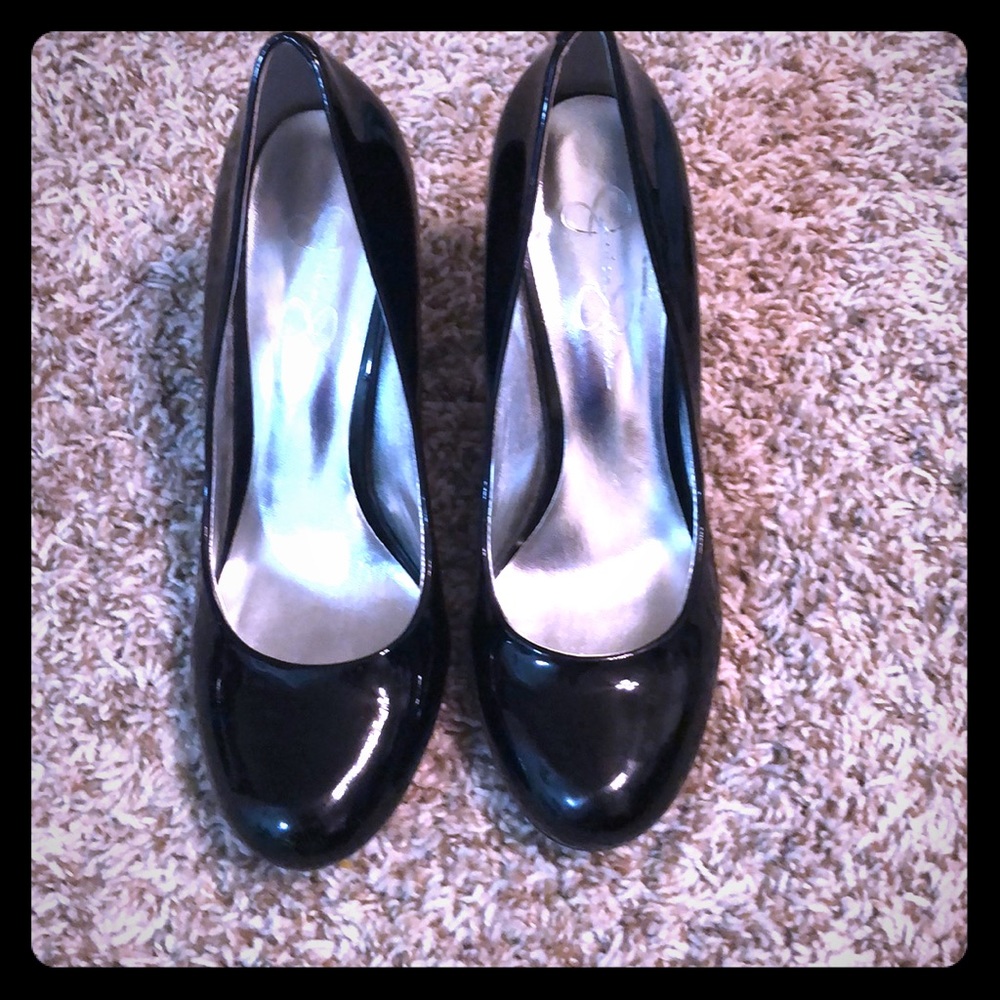 Patent leather high heels